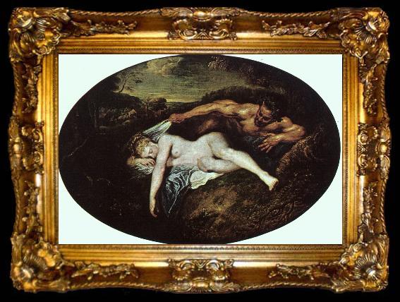 framed  Jean-Antoine Watteau Jupiter and Antiope, ta009-2